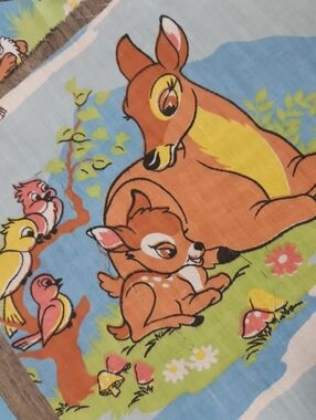 Vintage Bambi Deer Cartoon Fabric (8 coupons together)